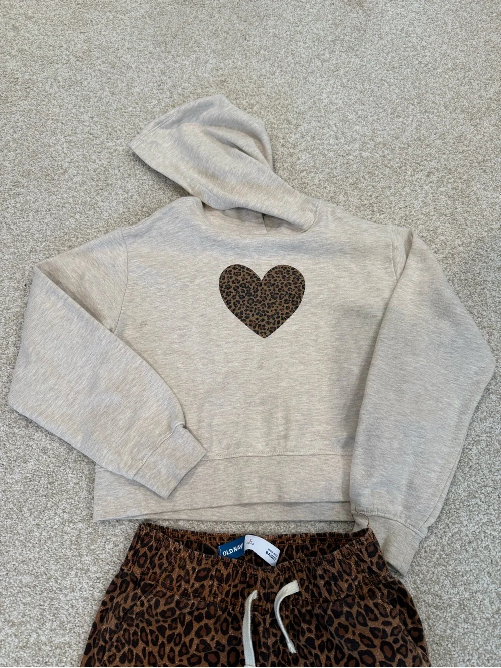 Crew cuts top & Old Navy Leopard Print Pants